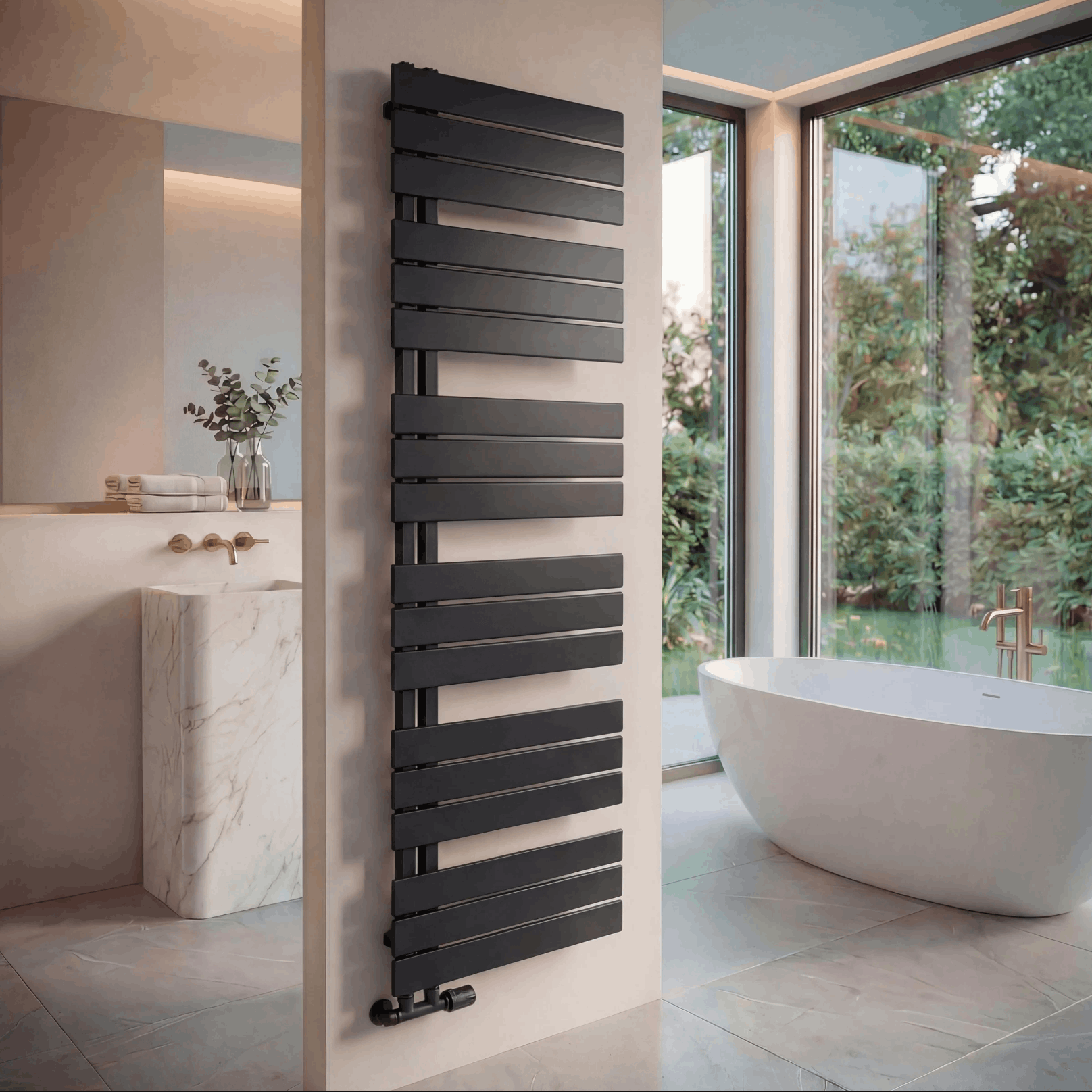 Designheizkörper Badheizkörper Handtuchheizkörper - DRESDEN Schwarz