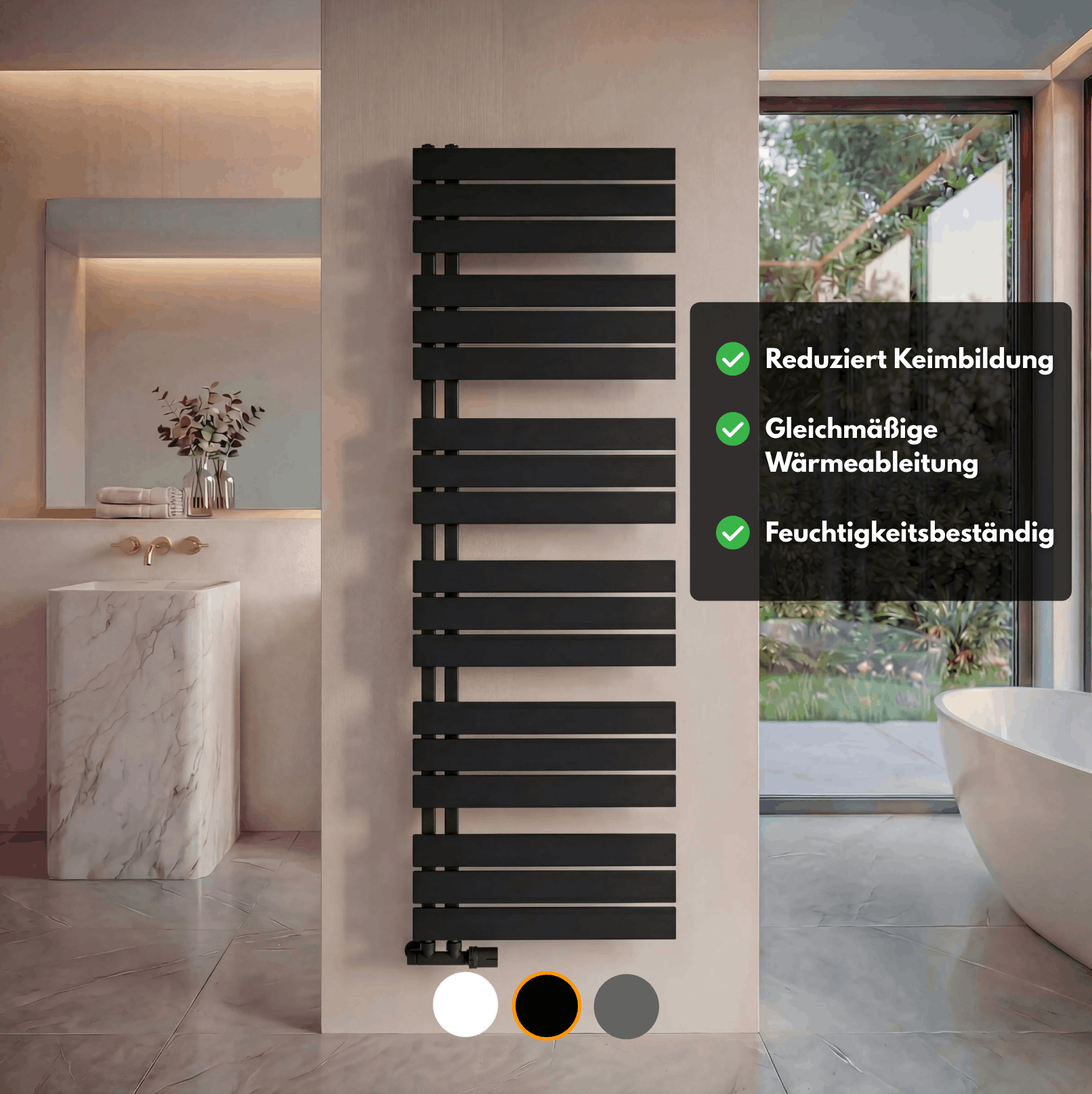 Designheizkörper Badheizkörper Handtuchheizkörper - DRESDEN Schwarz
