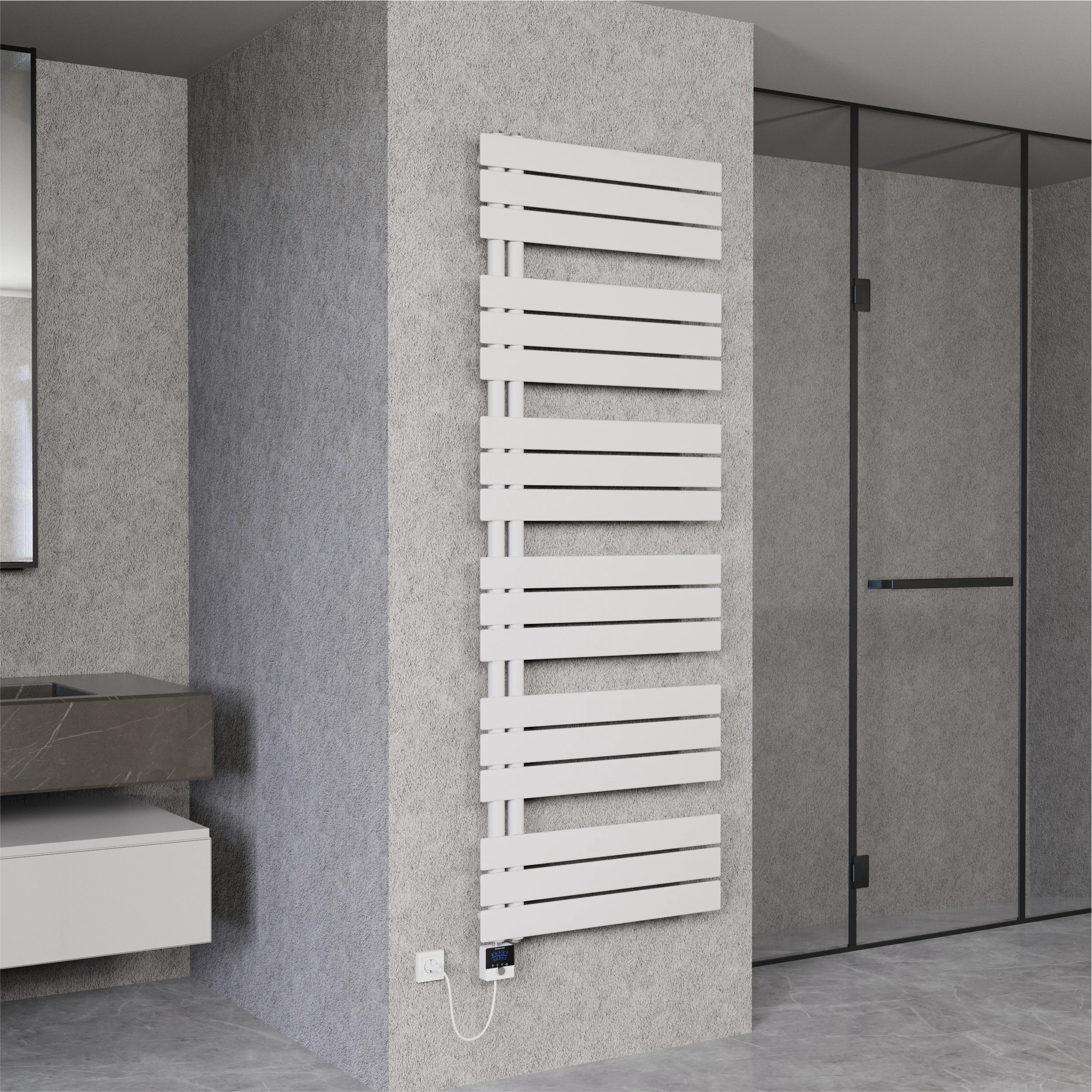 Elektrische Badheizkörper inkl. Heizstab Paneelheizkörper Handtuchheizkörper - DRESDEN - seitlich offen