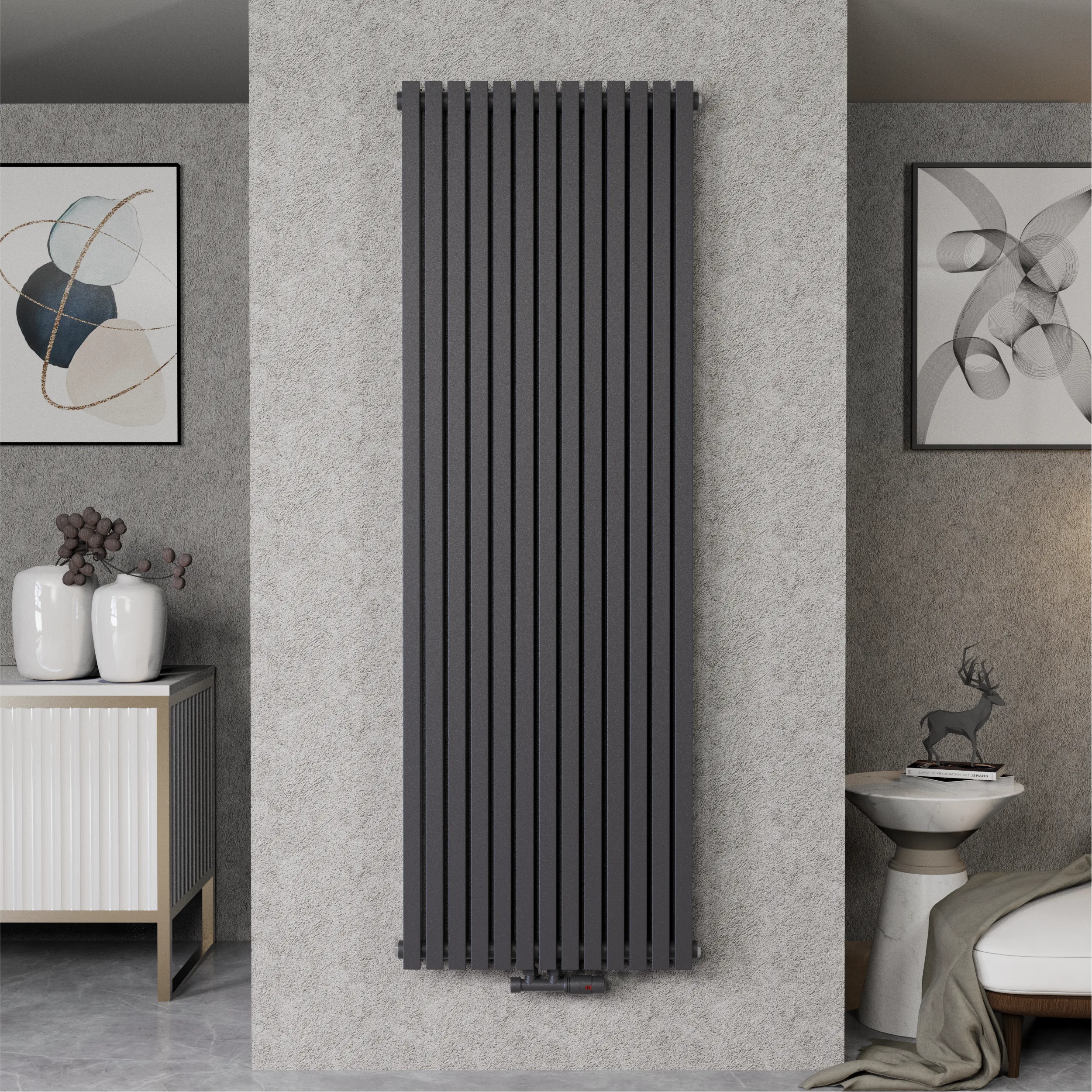 Paneelheizkörper Flachheizkörper Wohnraumheizkörper Leistungsstark 2-Lagig Vertikal 1900 bis 4000 WATT - MAILAND
