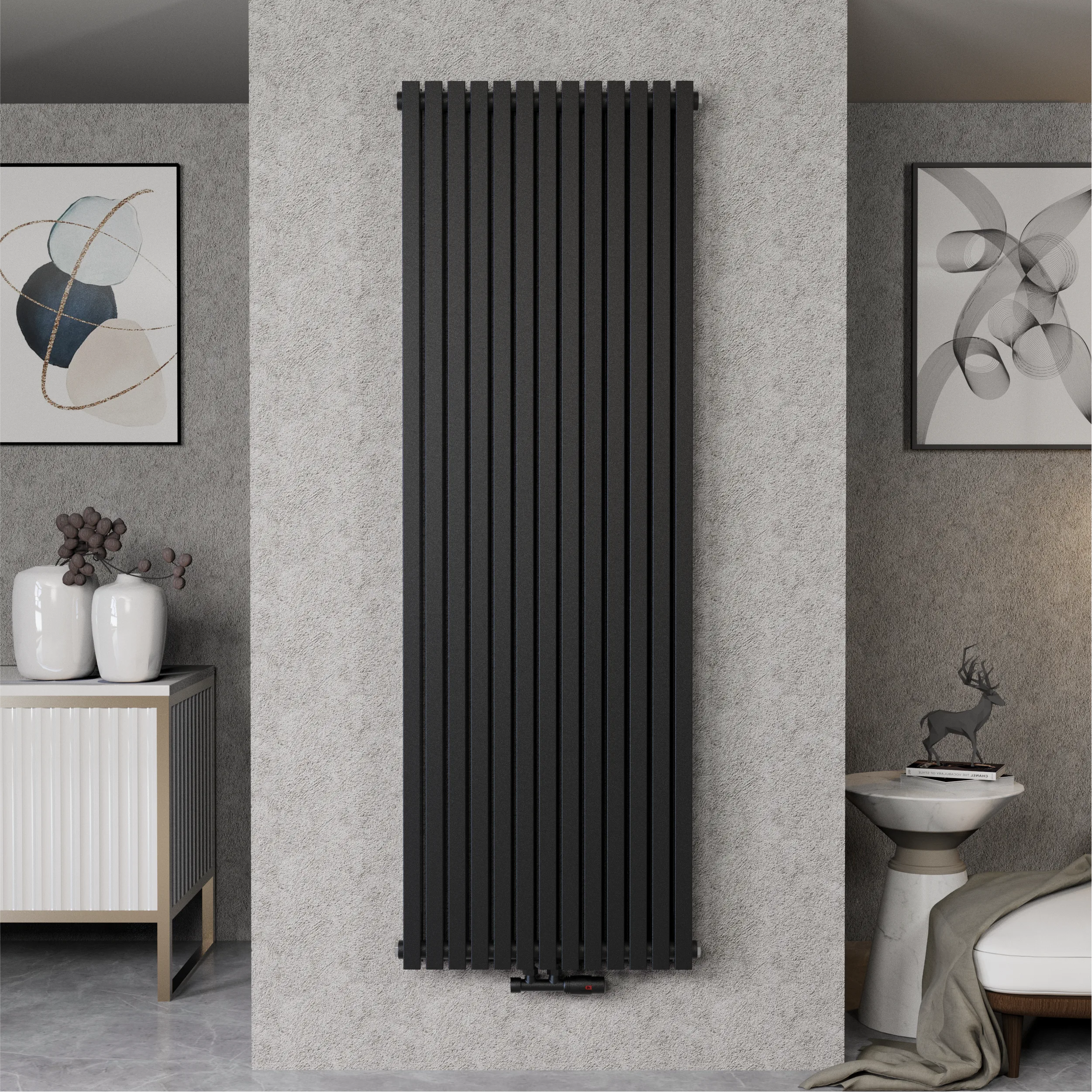 Paneelheizkörper Flachheizkörper Wohnraumheizkörper Leistungsstark 2-Lagig Vertikal 1900 bis 4000 WATT - MAILAND