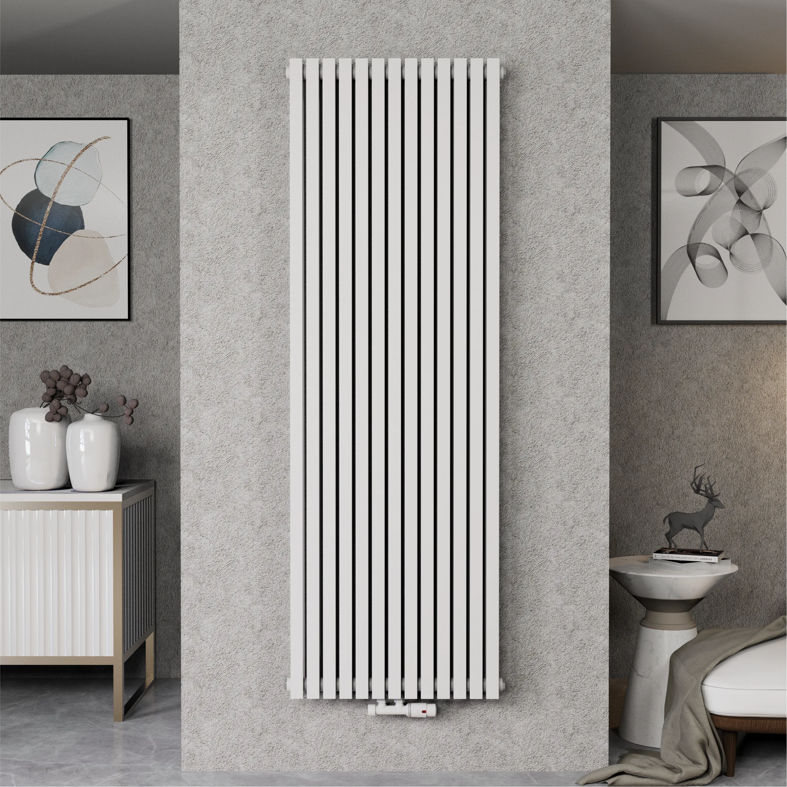 Paneelheizkörper Flachheizkörper Wohnraumheizkörper Leistungsstark 2-Lagig Vertikal 1900 bis 4000 WATT - MAILAND