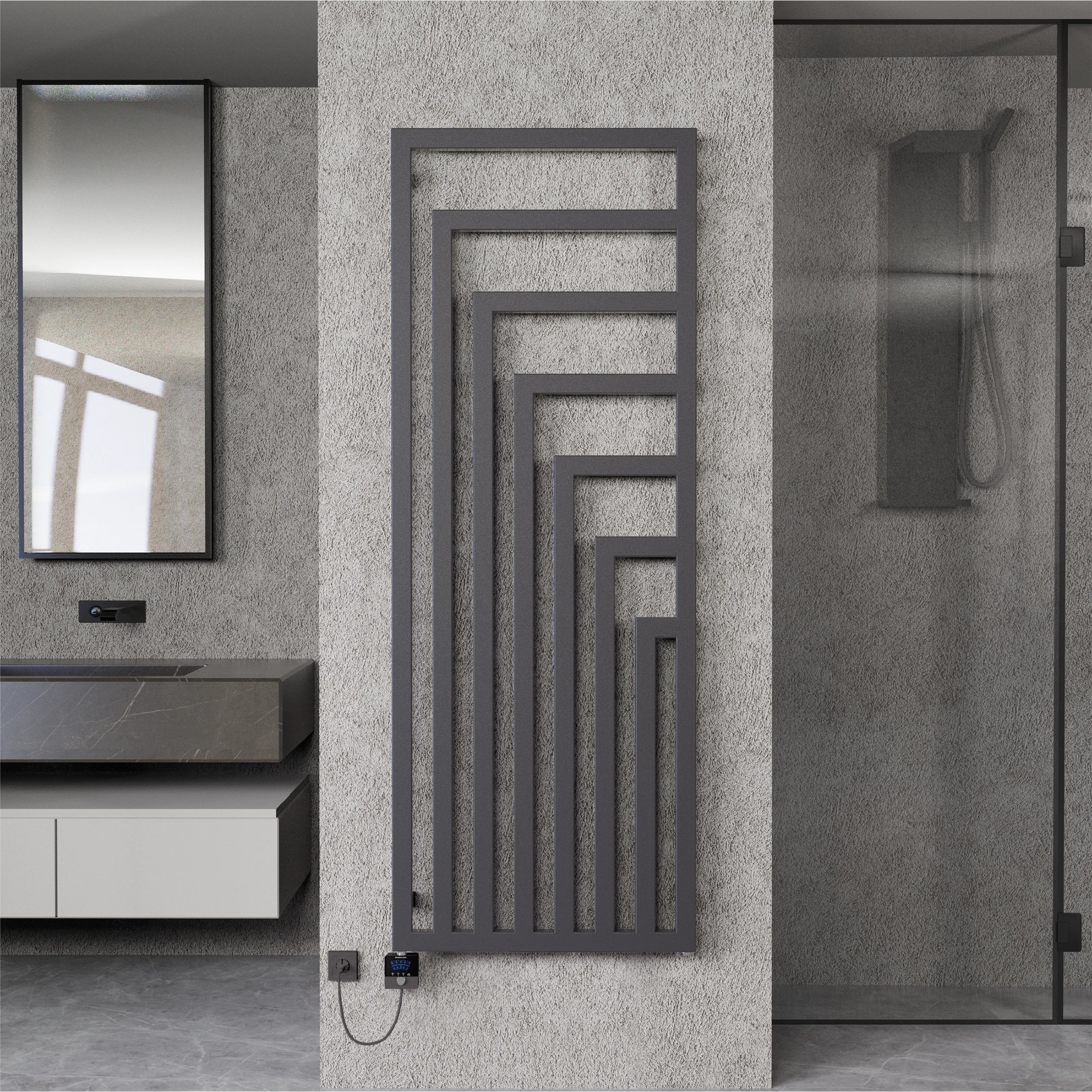 Elektrische Badheizkörper inkl. Heizstab Design Röhrenheizkörper - ROM 896 Watt