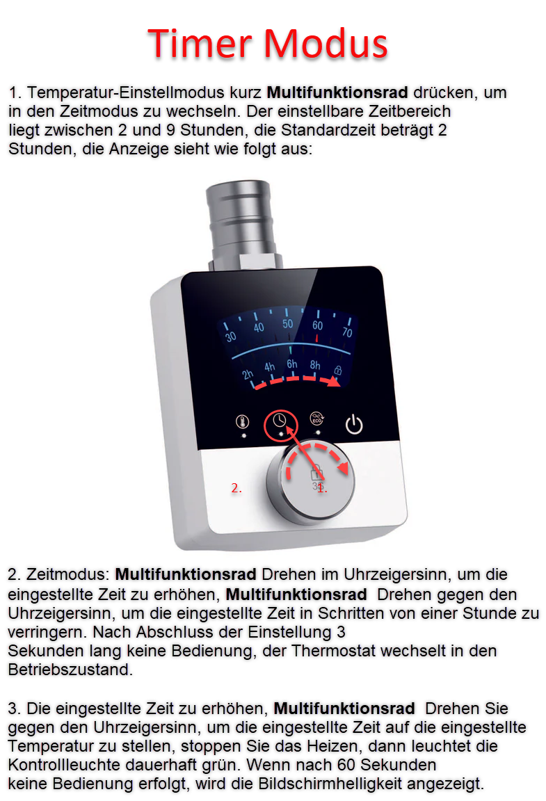 DELTA Elektro Heizstab Terma für Heizkörper 600-1200 Watt