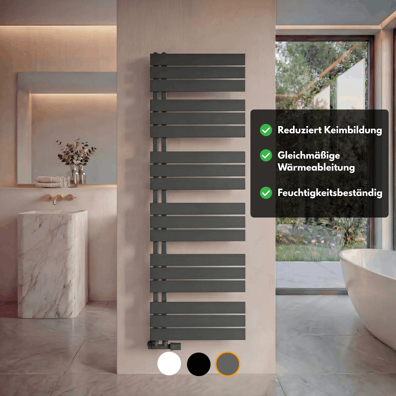 Designheizkörper Badheizkörper Handtuchheizkörper - DRESDEN Anthrazit